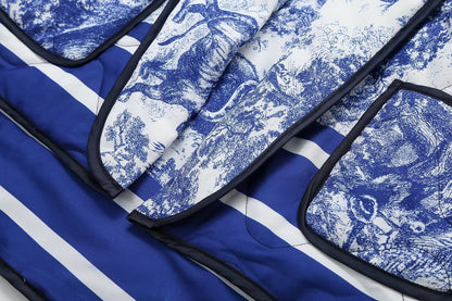 Border Printed Cotton-padded Jacket
