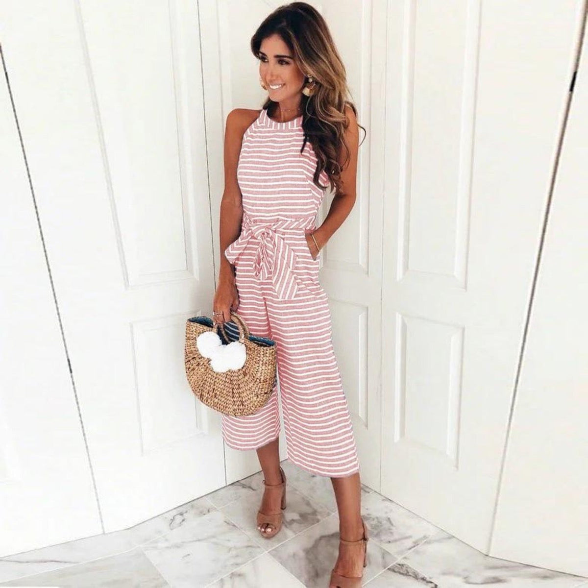 VIVA - Striped Jumpsuit