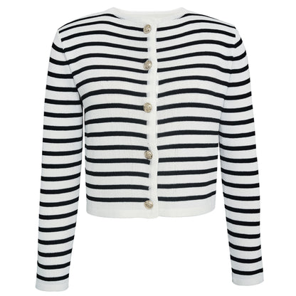 Fashion Casual Striped Crewneck Knit Sweater