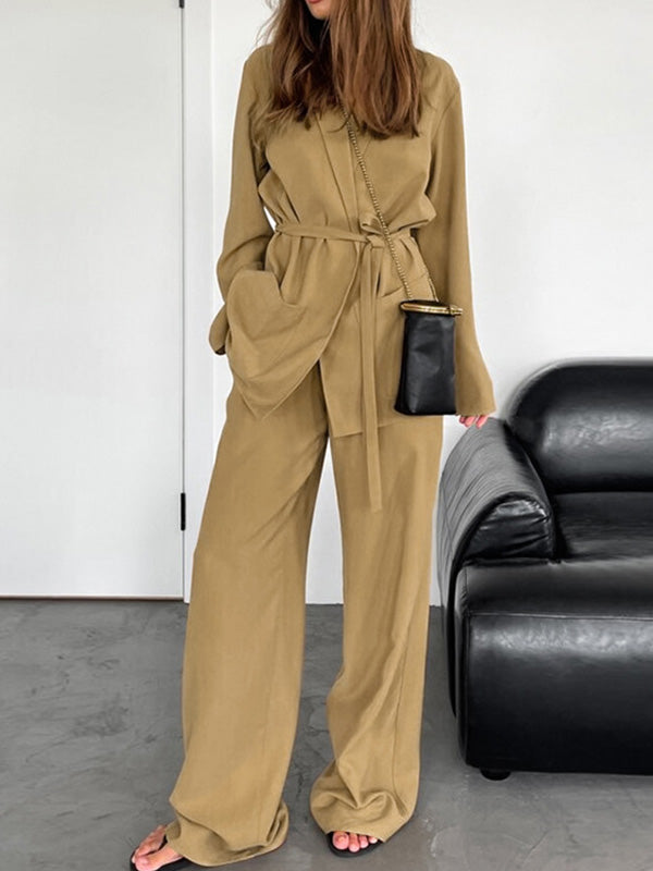 Stylish Loose Design Lace-Up Two-Piece Set