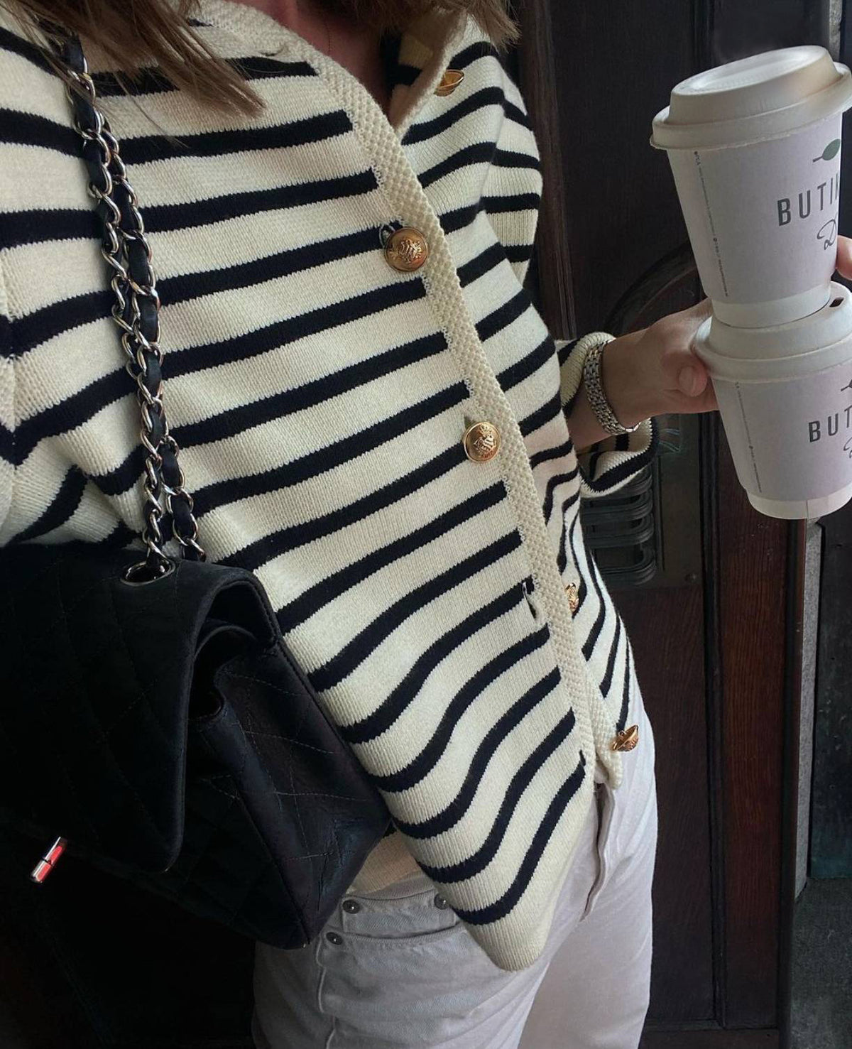 Fashion Casual Striped Crewneck Knit Sweater