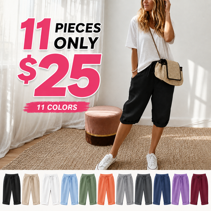 ⏳Time-Limited Special⏰Women's Casual Cotton Linen Capris