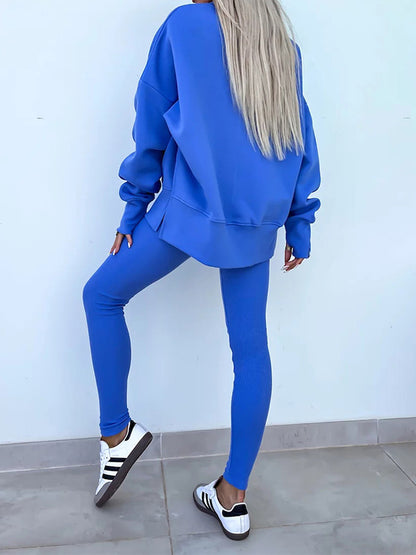 Fashion Casual Long Sleeve & Tight Pants Two-Piece Set