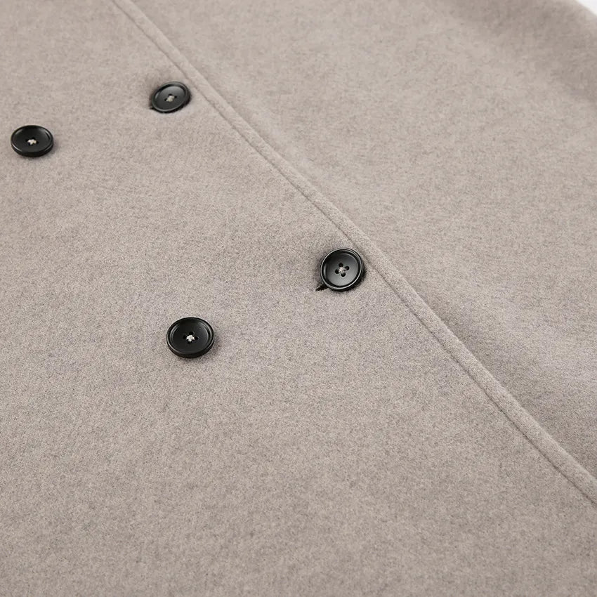 Brown French Style Oversized Button-Down Jacket