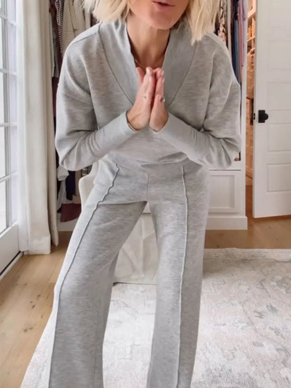 Women's V-neck comfortable two-piece set