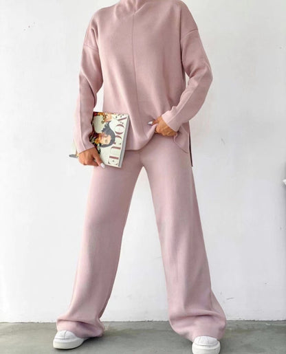 Casual simple knitted two-piece set