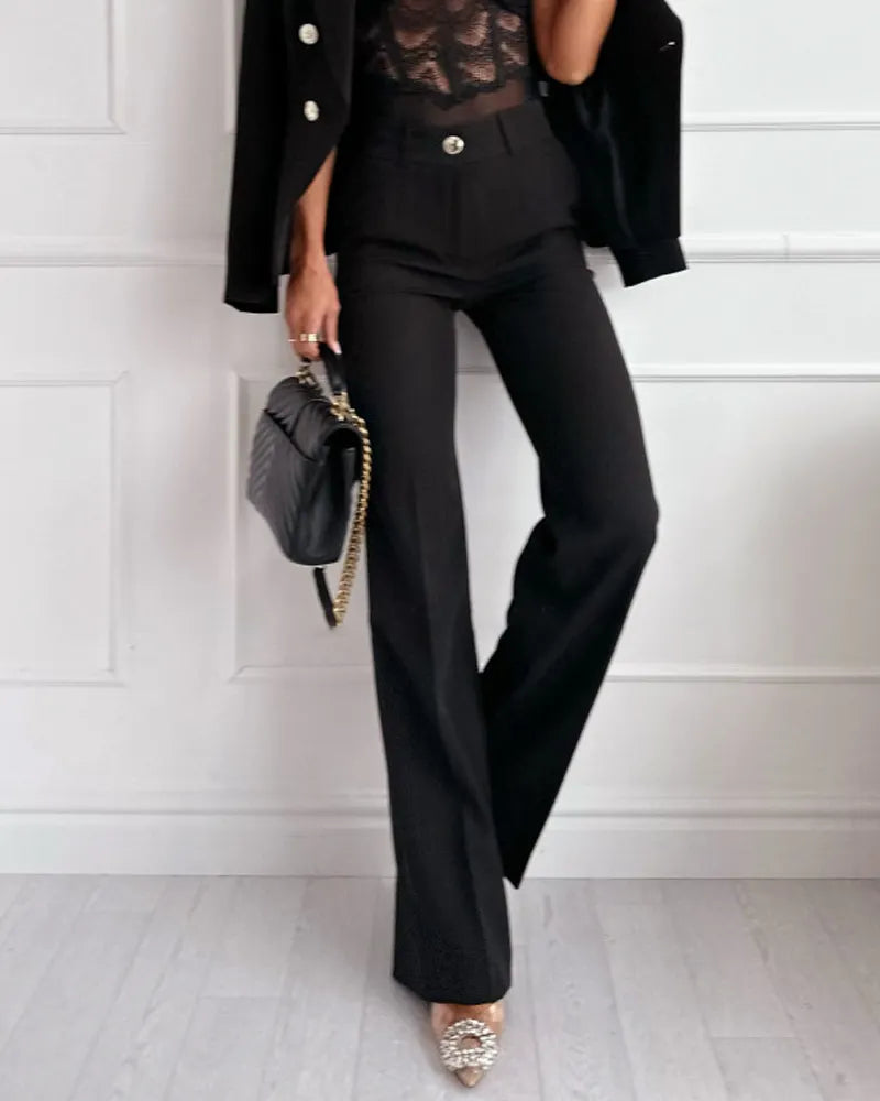 Commuter Double-breasted Vest & Pants Two-piece Set
