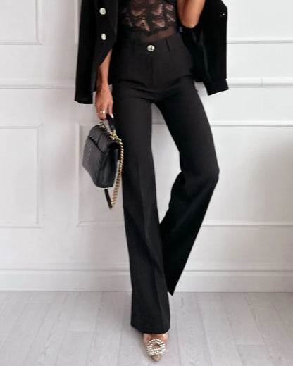 Commuter Double-breasted Vest & Pants Two-piece Set