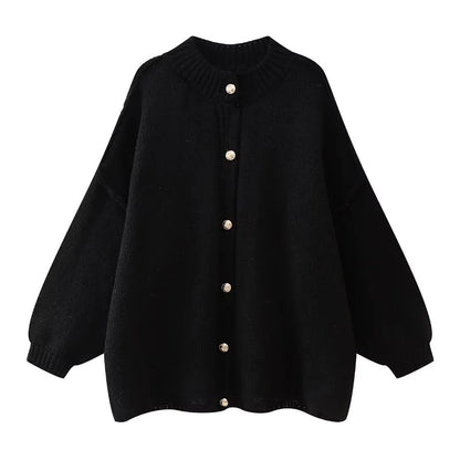 Stylish Solid Color Casual Bat-Sleeved Sweater Jacket