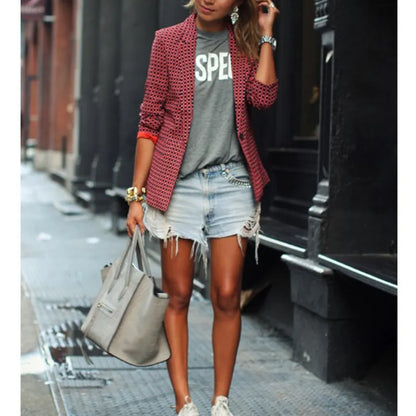 Stylish Casual Plaid Blazer