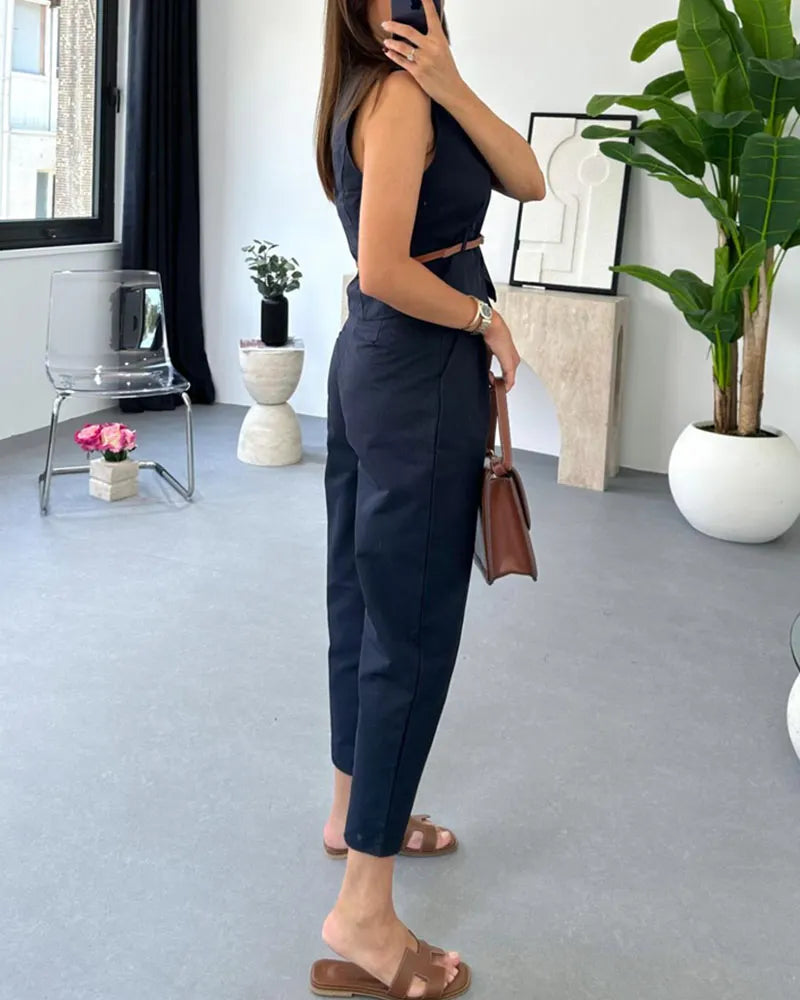 Chic work and casual two-piece set