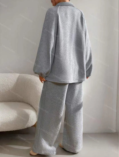 Solid Color Casual Drawstring Sport Set
