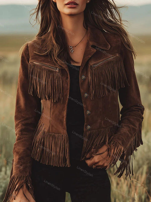 Vintage Fringed Suede Jacket
