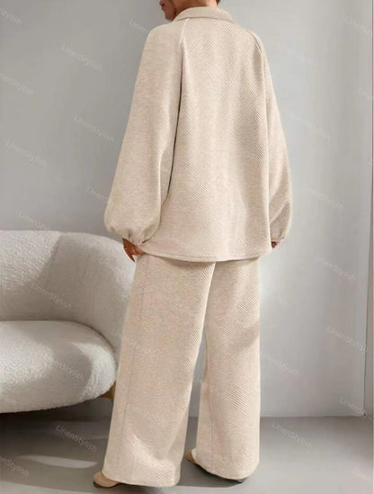 Solid Color Casual Drawstring Sport Set