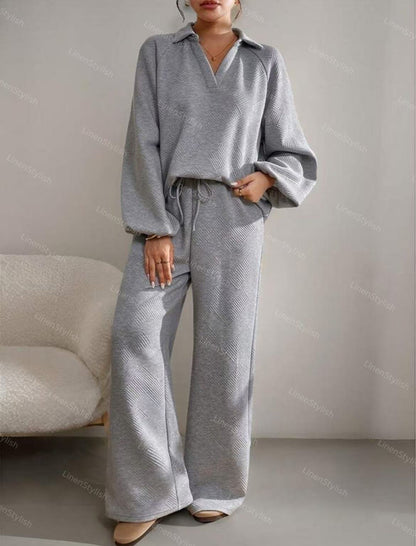 Solid Color Casual Drawstring Sport Set