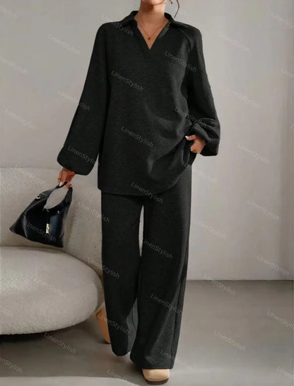 Solid Color Casual Drawstring Sport Set