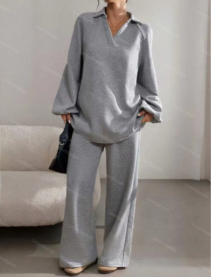 Solid Color Casual Drawstring Sport Set