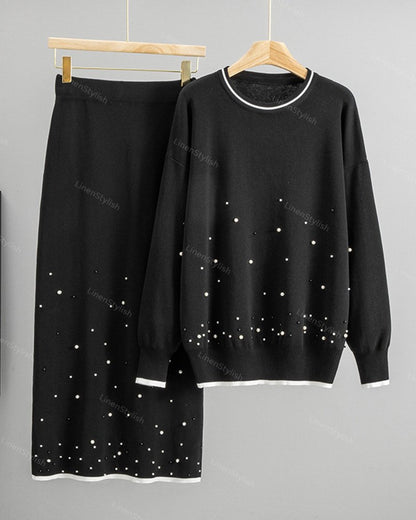 Beaded Ginestar Knitted Two-Piece Set