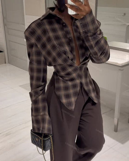 Fashion Check Waist Shirt