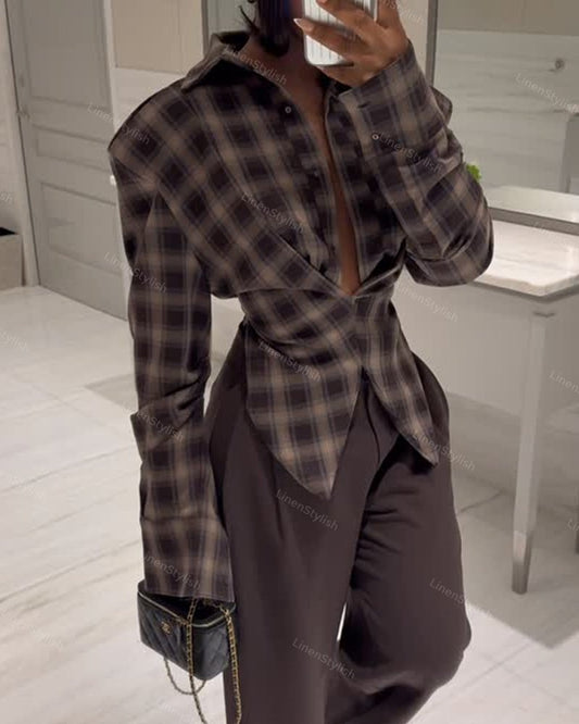 Fashion Check Waist Shirt