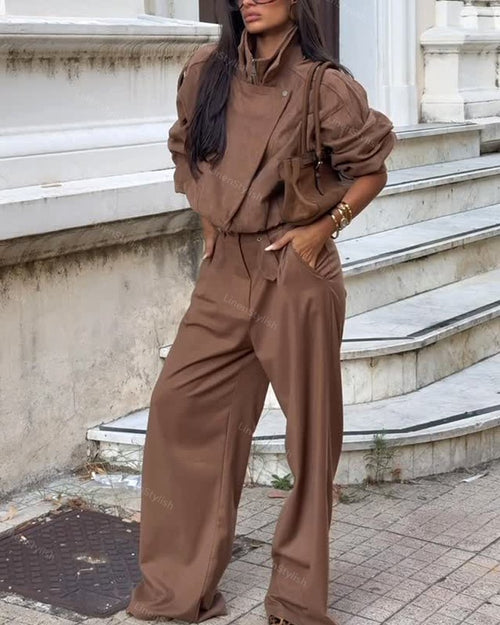 Fashion Jacket & Pants Two-piece Set