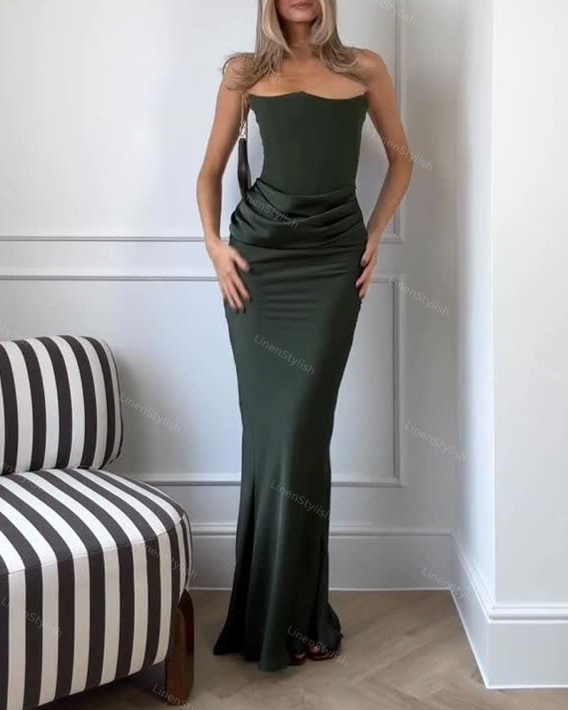 Elegant Strapless Party Dress