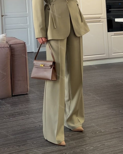 Fashionable Waist Jacket & Pants Two-piece Set