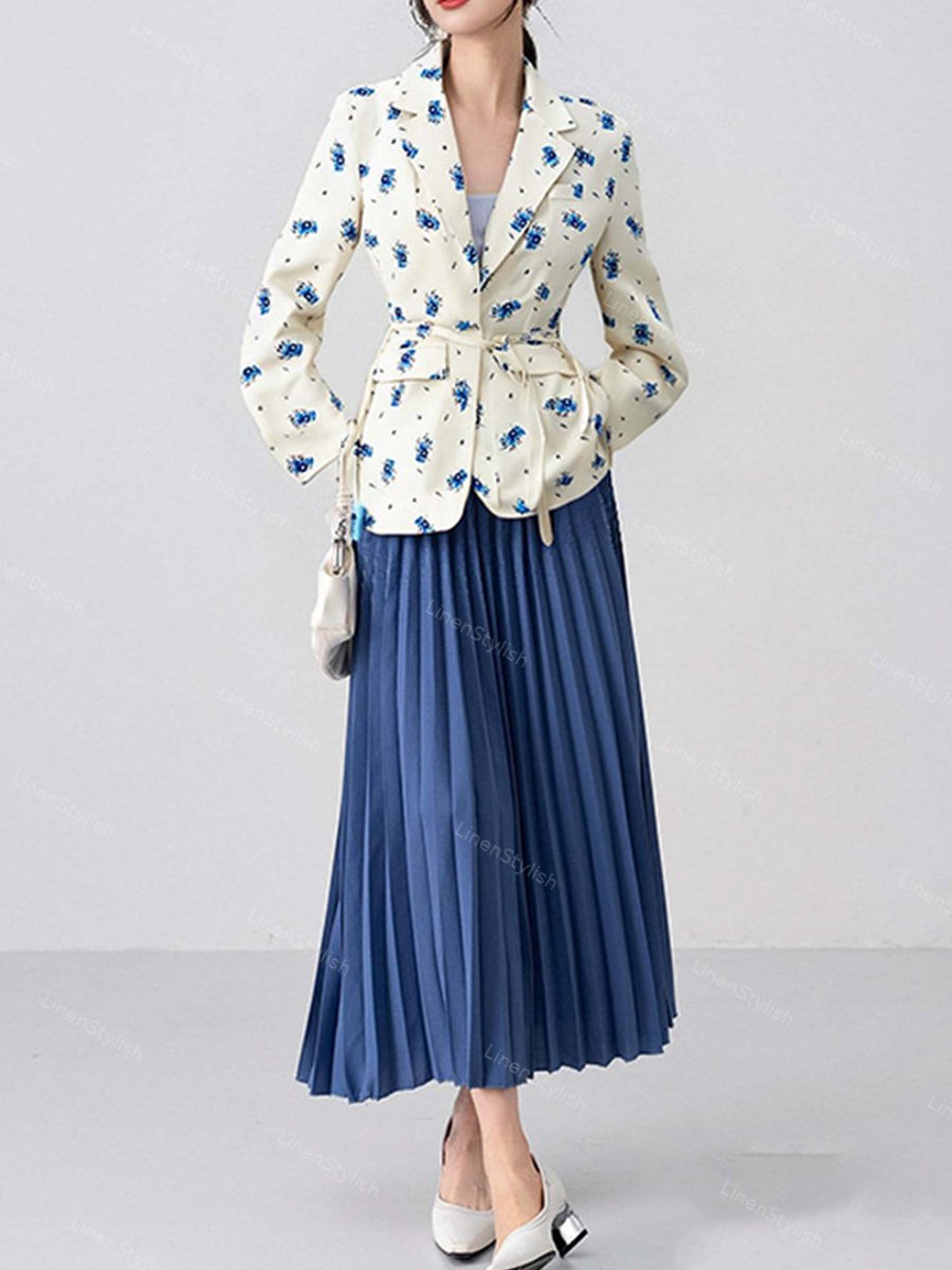 Lace-Up Loose Barge Neck Blazer